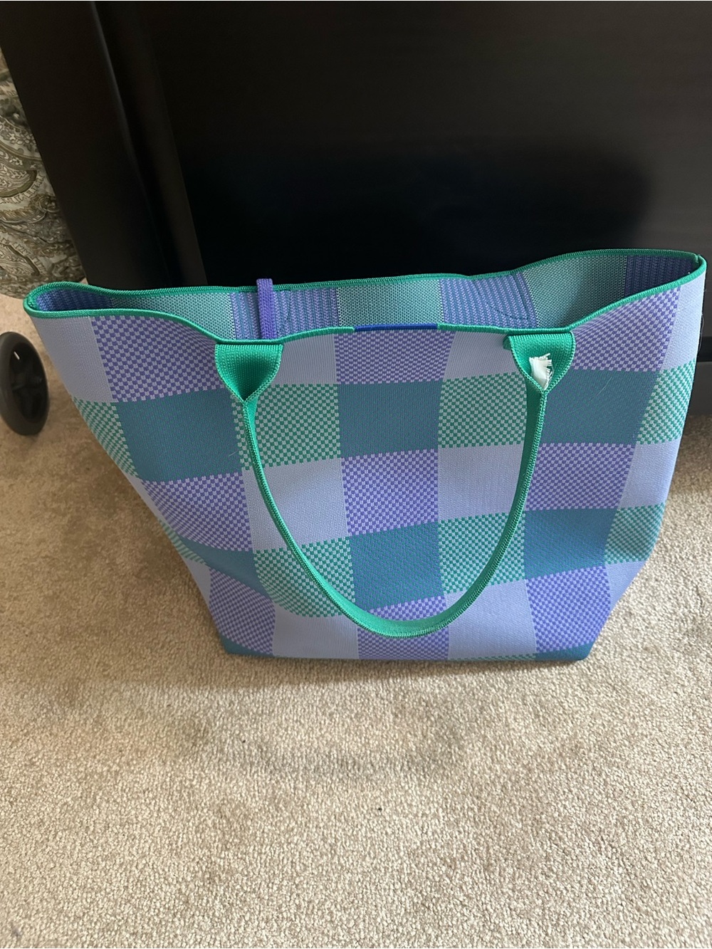 Rothy’s Blueberry Gingham lightweight tote - Picture 2 of 5